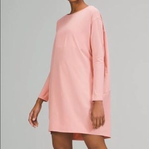 Lululemon Back in Action Long Sleeve Dress Pink Puff NWOT 8